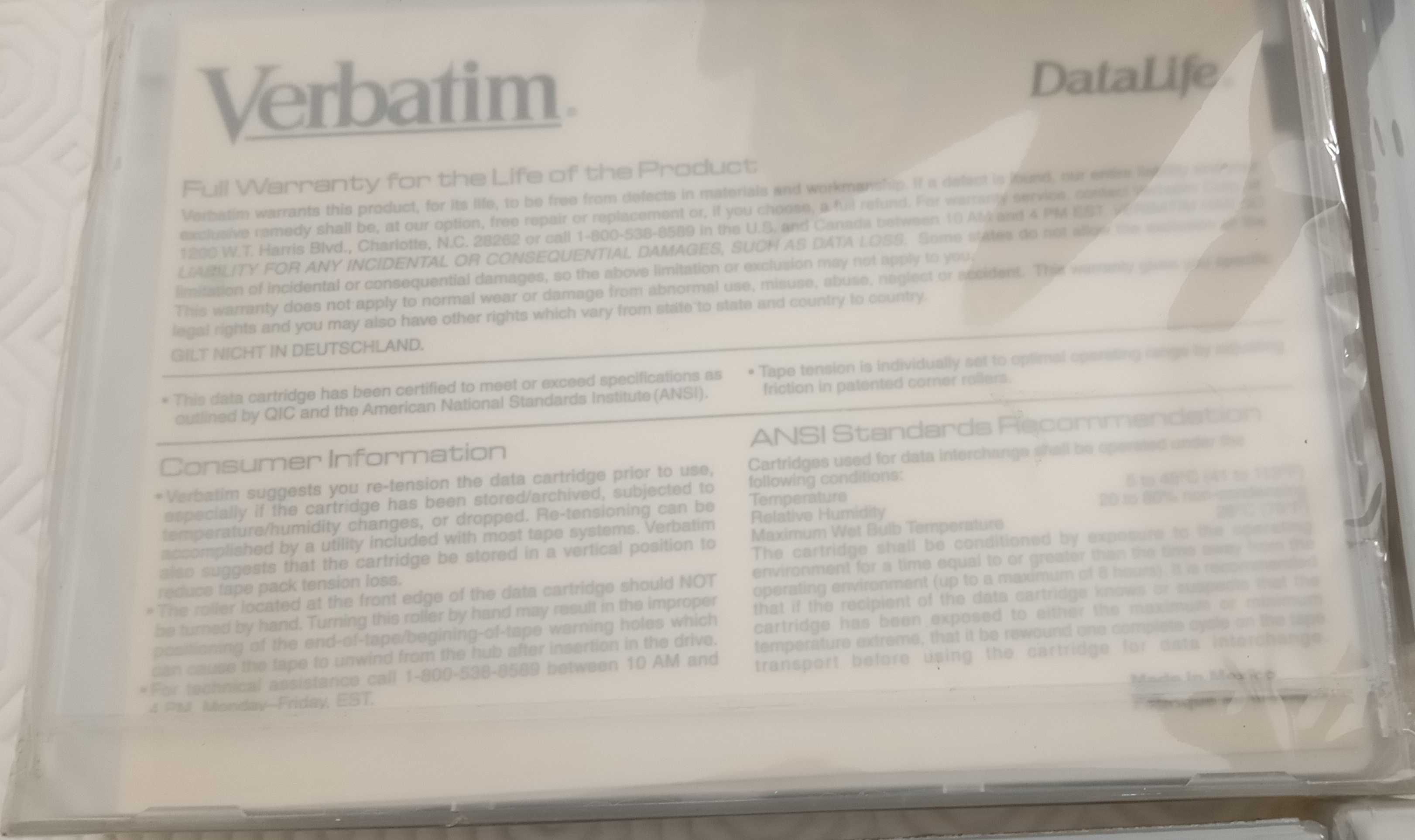 Cassetes DC600A, "Data Cartridge", cada 5€