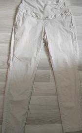 Spodnie damskie ciążowe materiałowe 42 XL h&m Mama beżowe lato cienkie