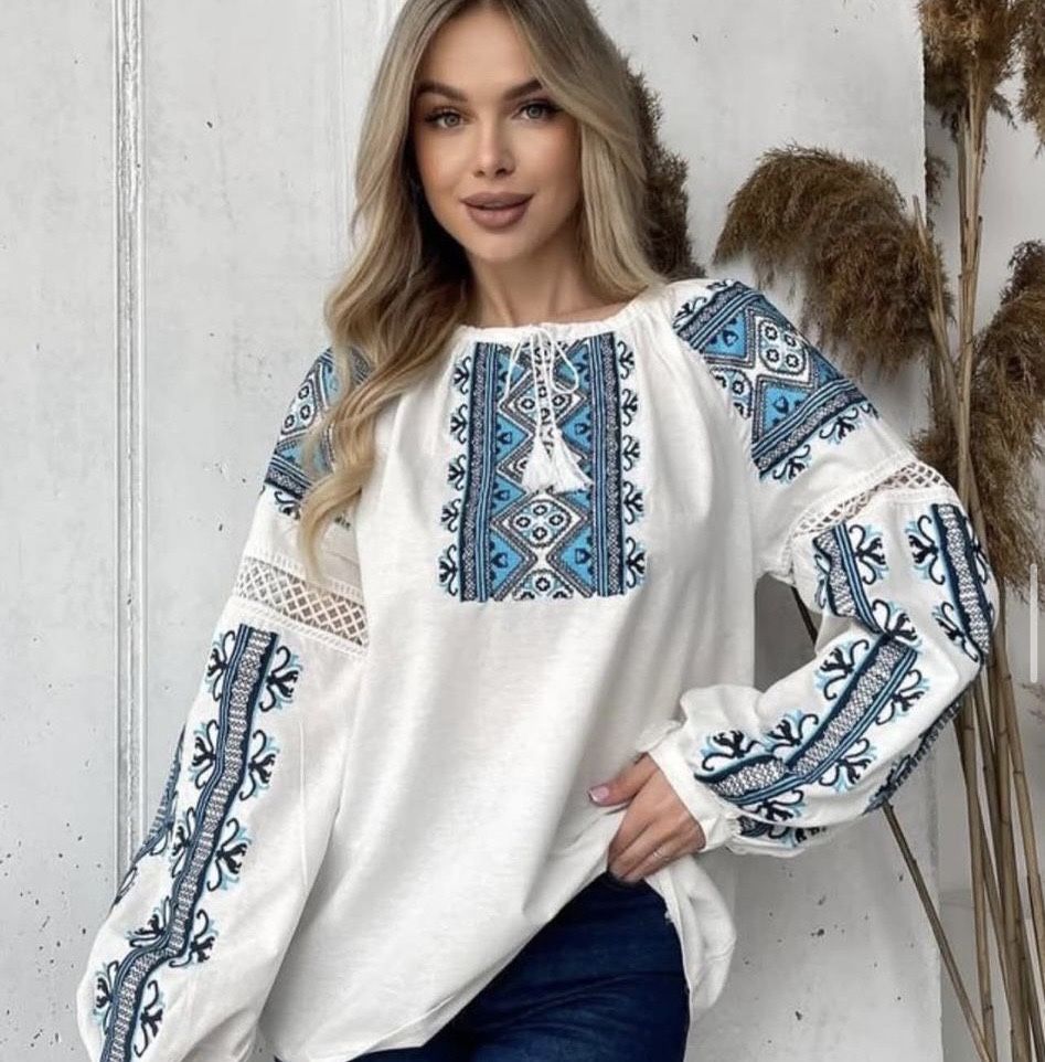 Вишита сорочка, вишиванка з ластівками, рр С М Л