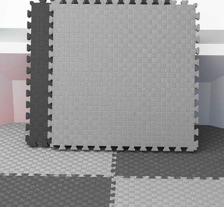 Mata Piankowa Czarno-Szara 100cmx100cmx2,5cm Puzzel na Sale Siłownie