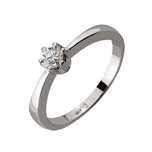 Золотое кольцо с бриллиантом 0.22кт в стиле Tiffany