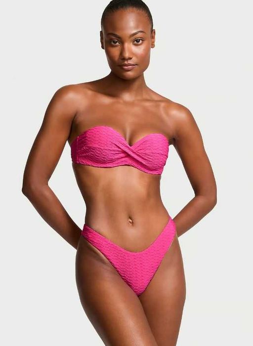 Купальник бандо Victoria's secret оригинал пуш-ап черный зеленый синий
