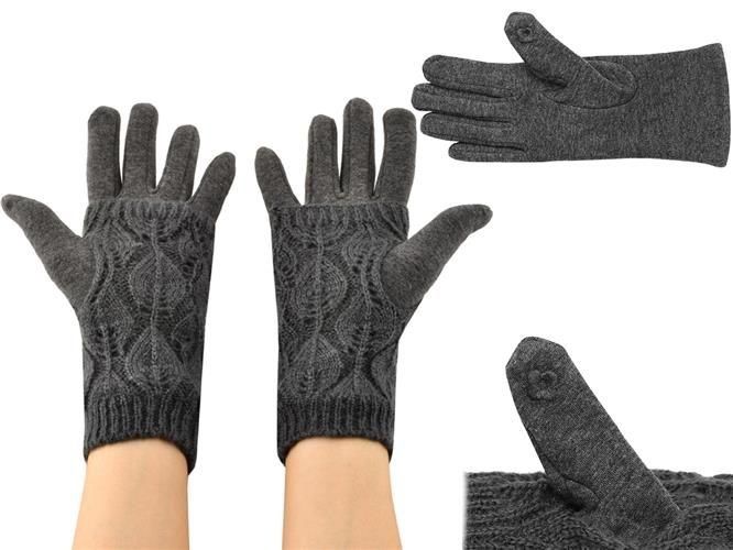 Ciepłe Rękawiczki Damskie 2w1 Dotykowe do Telefon Ocieplane Zimowe