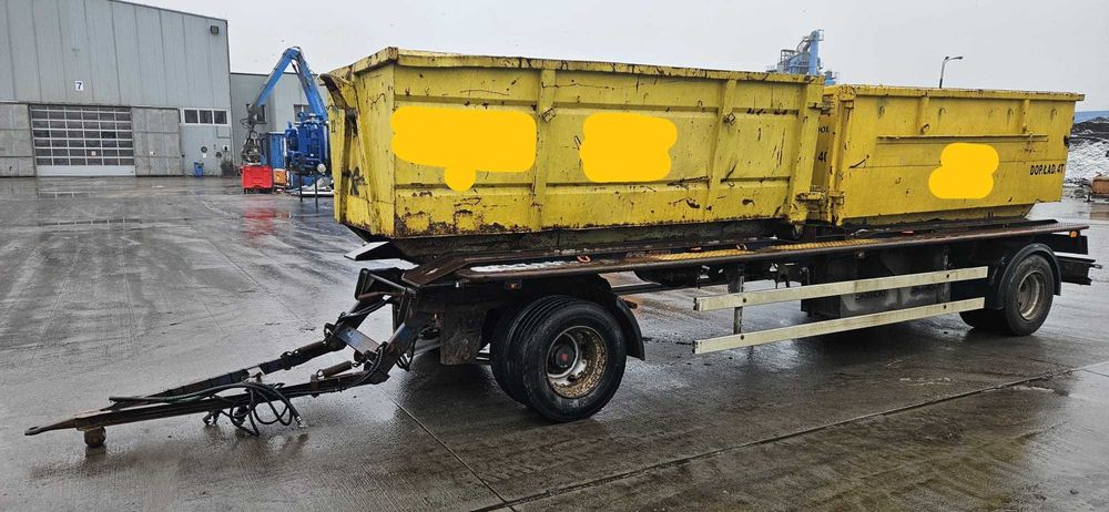 Przyczepa hakowa hakowiec 2xKP KP7 do dwóch kontenerów, komunalna