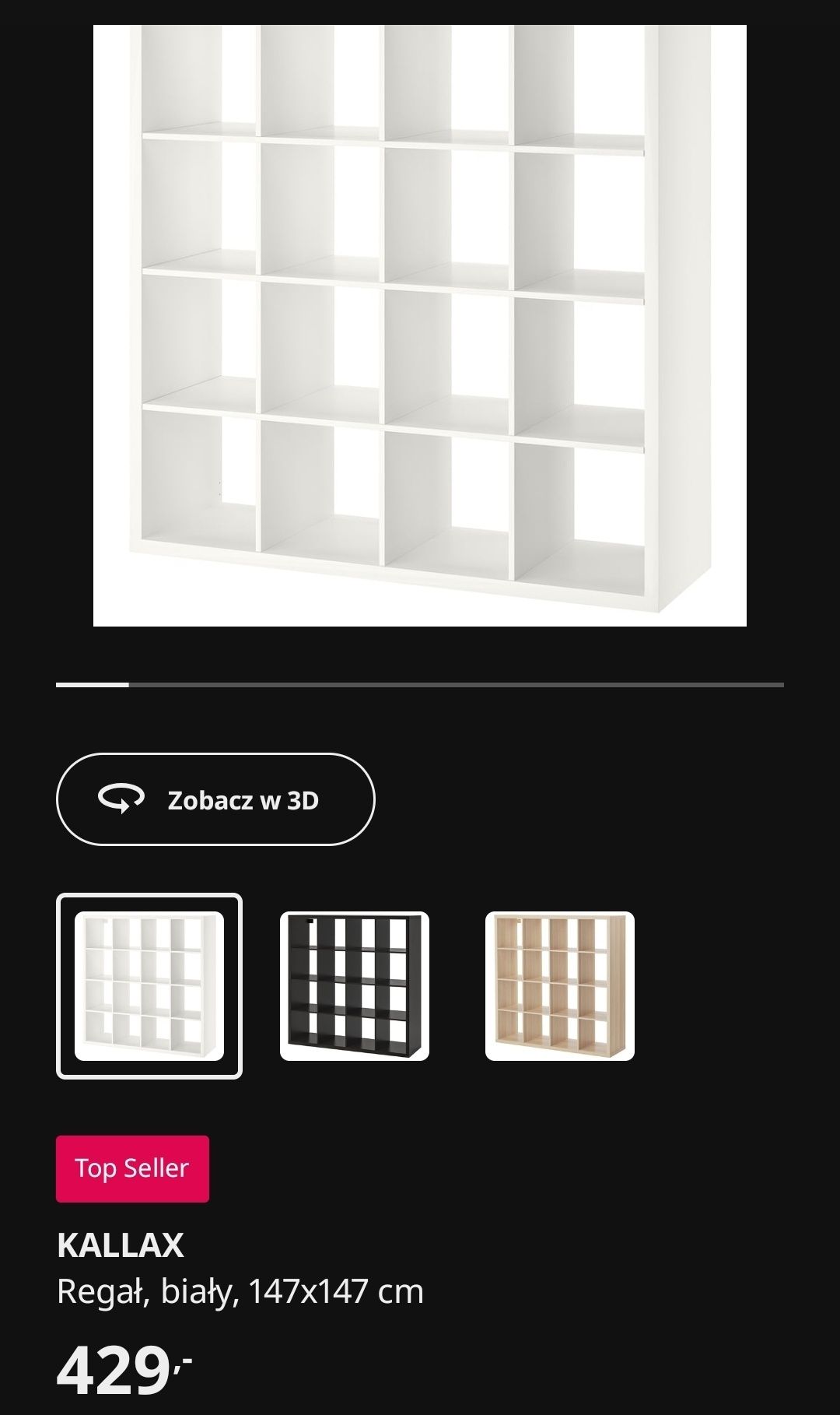 Regał IKEA Kallax z biurkiem