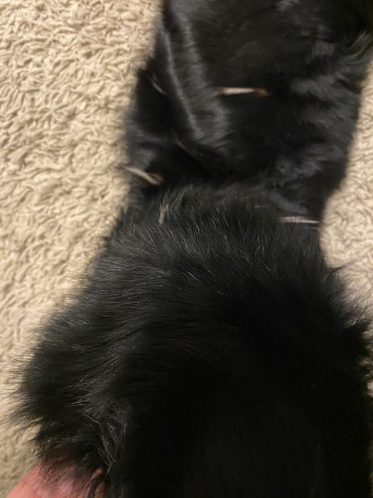 Futrzany kołnierz  czarny futro naturalne szal z futra