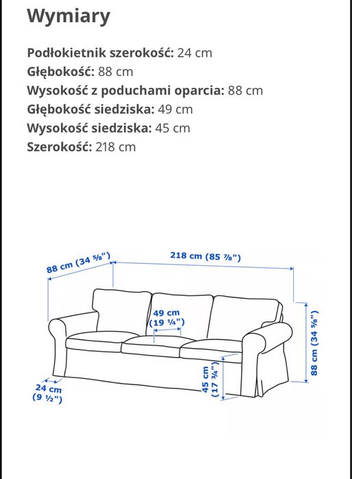 Dwie kanapy ekport IKEA/ 2 i 3 osobowa