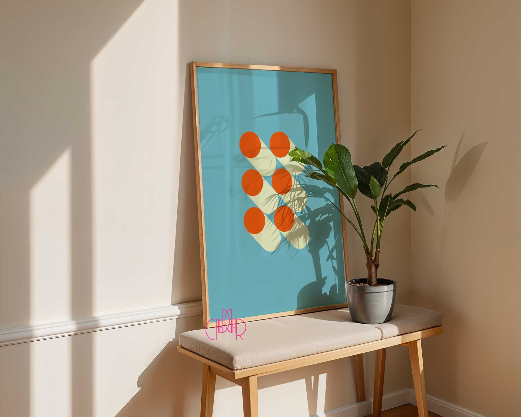Plakat Bauhaus, symetryczne kropki, 30x40