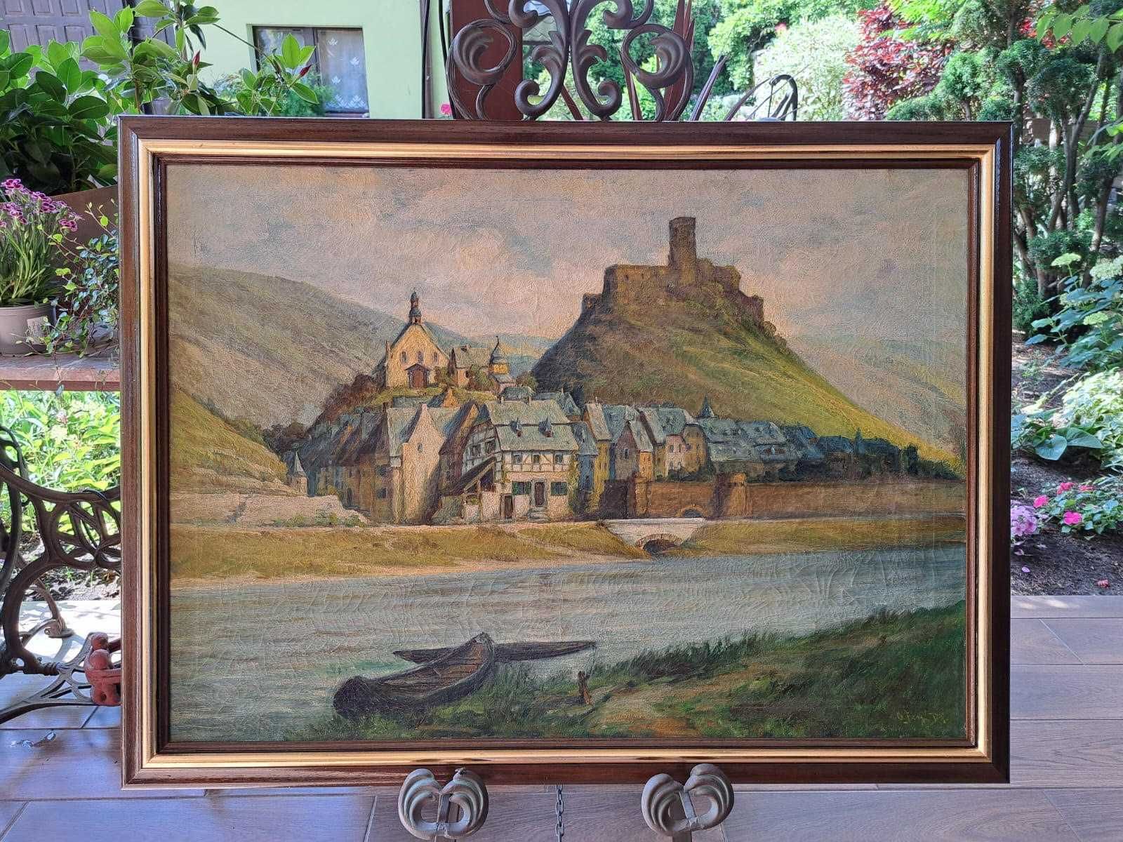 Widok na zamek w Metternich - obraz Carl Otto Fey