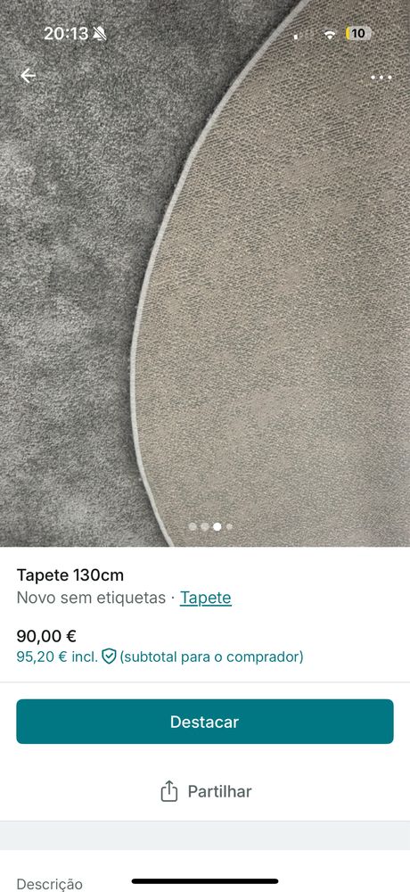 Tapete redondo 130cm