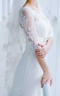 Свадебное платье А-силует айвори