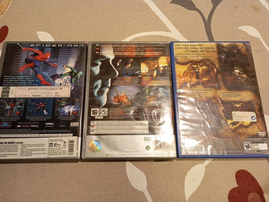 Spiderman, 24H e God of war Ps2