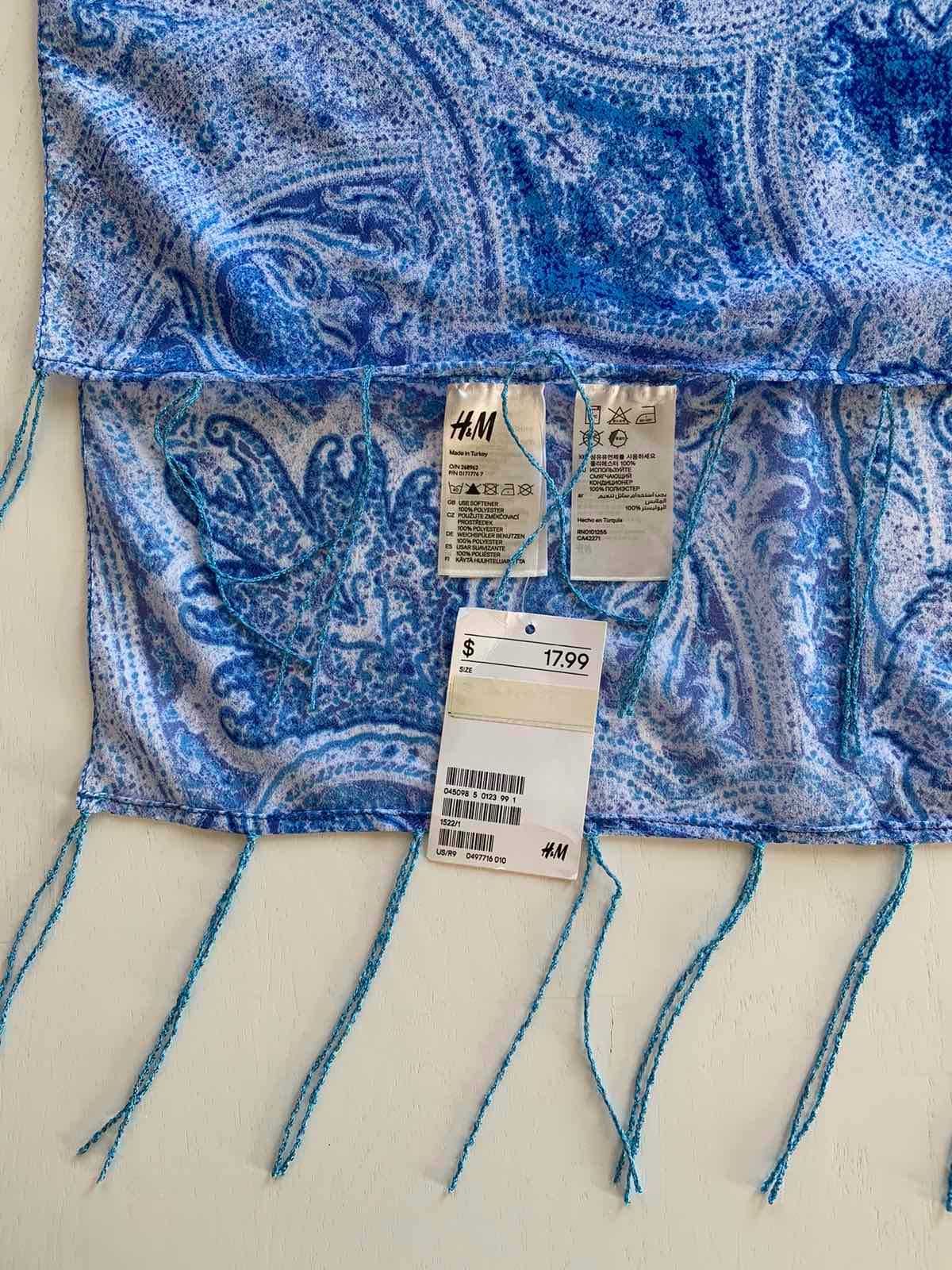 Парео на купальник H&M, накидка по форме - шарф с бахромой
