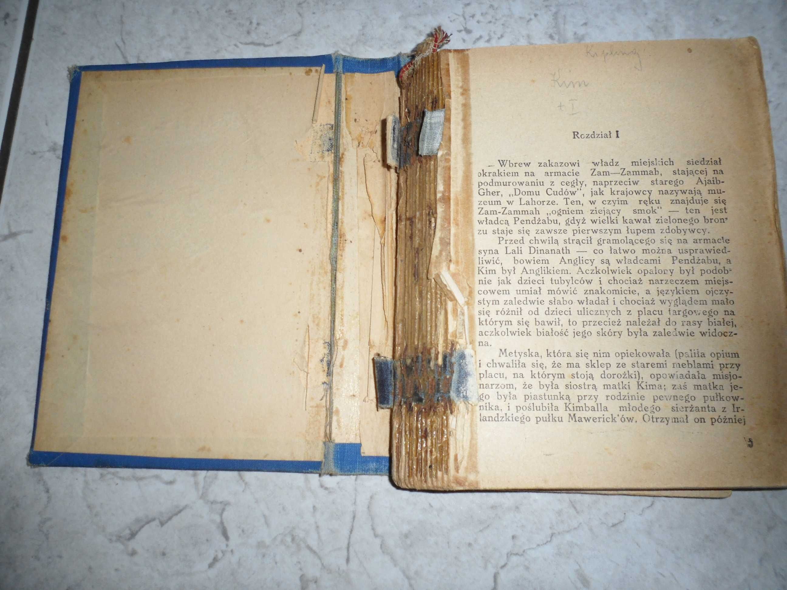 KIM Rudyard Kipling  tom I i tom II  1901 r. tłumacz Wilhelm Mitarski