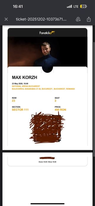 Билет Max Korzh Dance Floor/tribune , 23.05