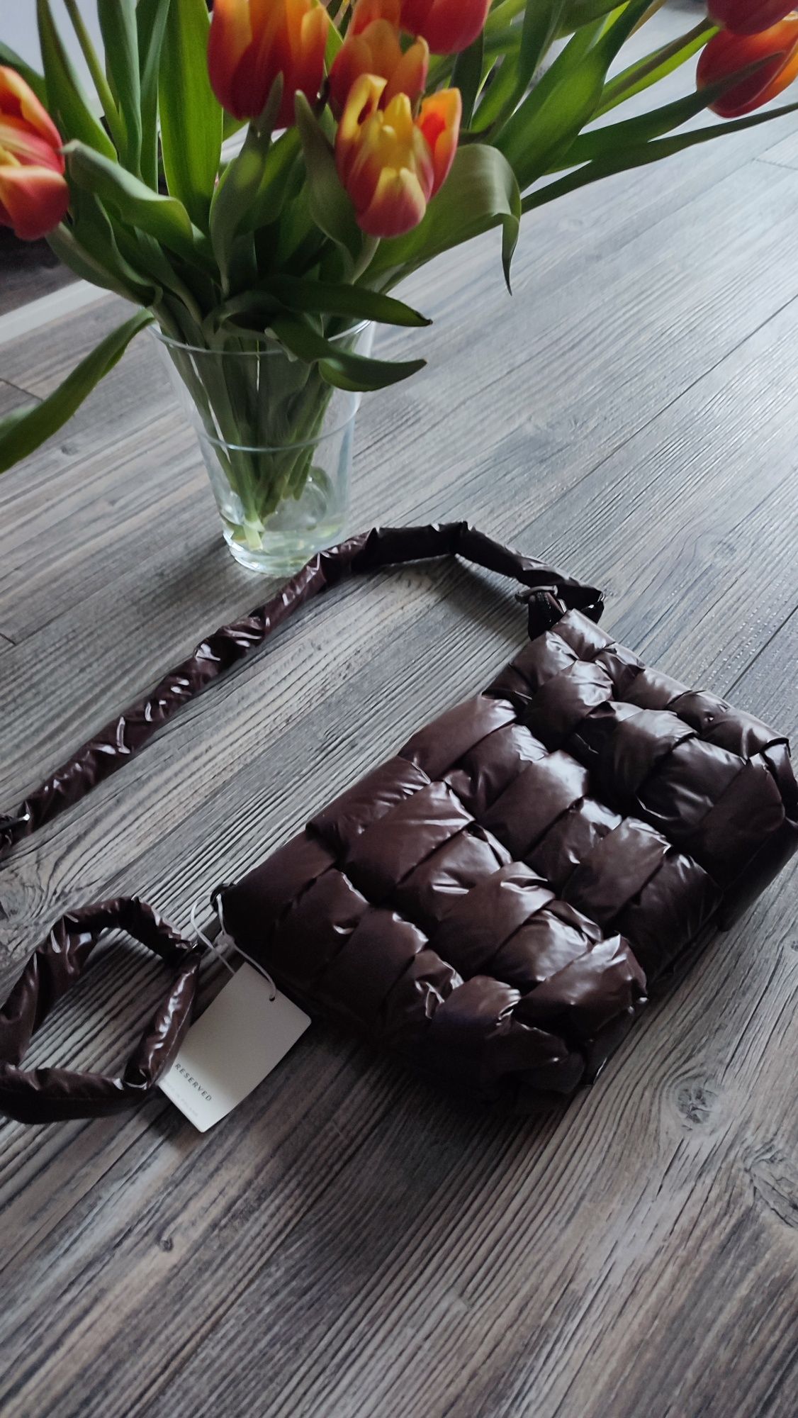 Mała torebka listonoszka crossbody brązowa czekoladowa Reserved NOWA