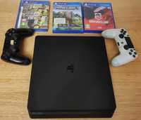 Playstation 4 (PS4) Slim 1TB + 2 kontrolery + 3 gry