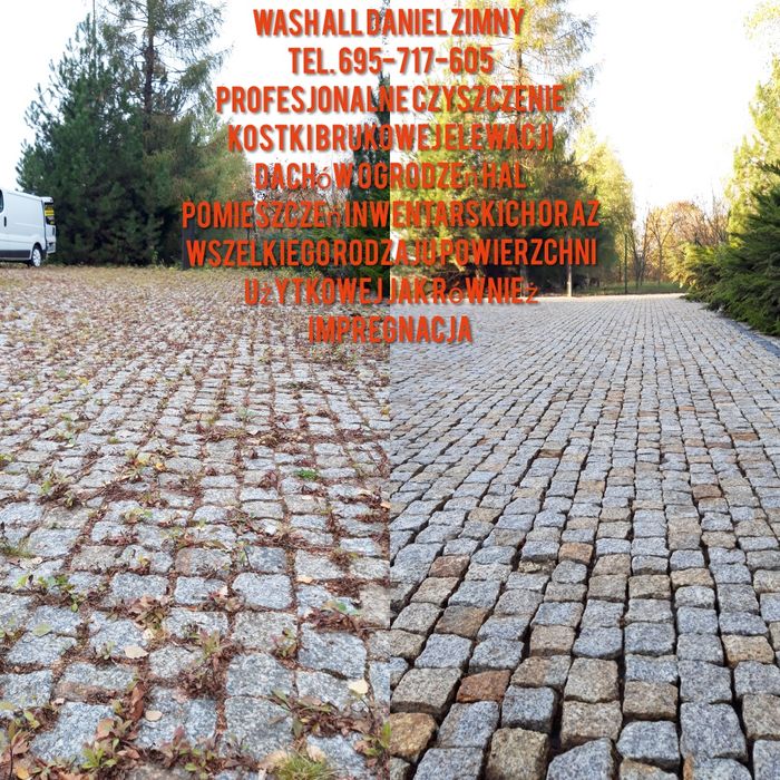 Mycie czyszczenie kostki brukowej elewacji dachów malowanie