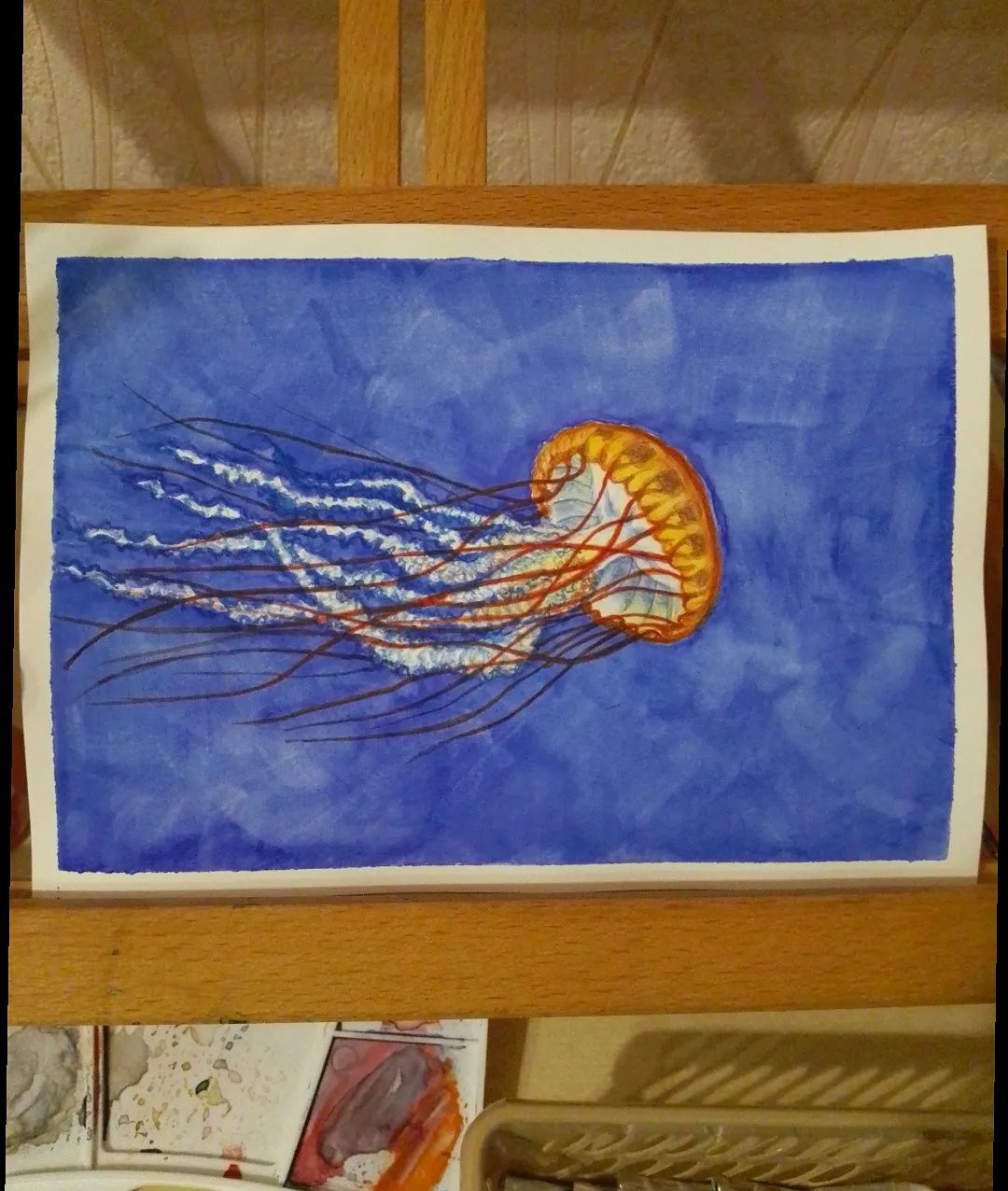 Малюнок, картина акварель "Медуза"