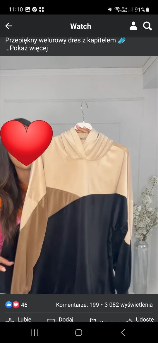 Dres welurowy czarny