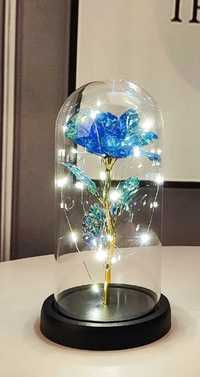 Wieczna róża LED niebieska