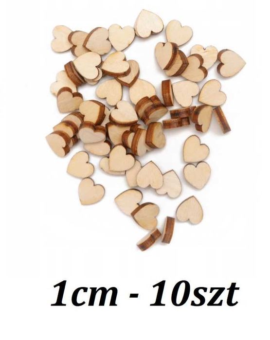 Serce sklejka 1cm 10szt ! 3mm decoupage rękodzieło