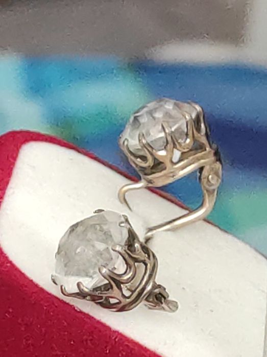 Серьги серебро с позолотой 875