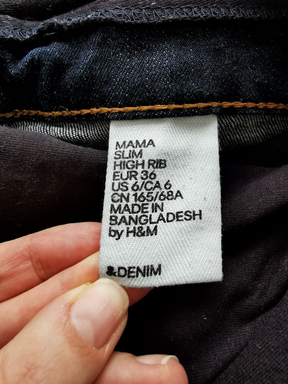 Jeansy spodnie ciążowe H&M 36