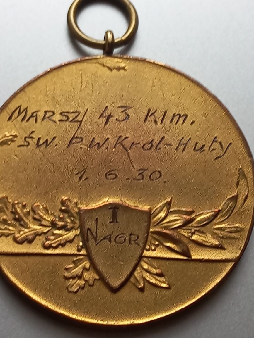 Królewska Huta (Chorzów) - medal, I miejsce, marsz 43 km, 1930 r.