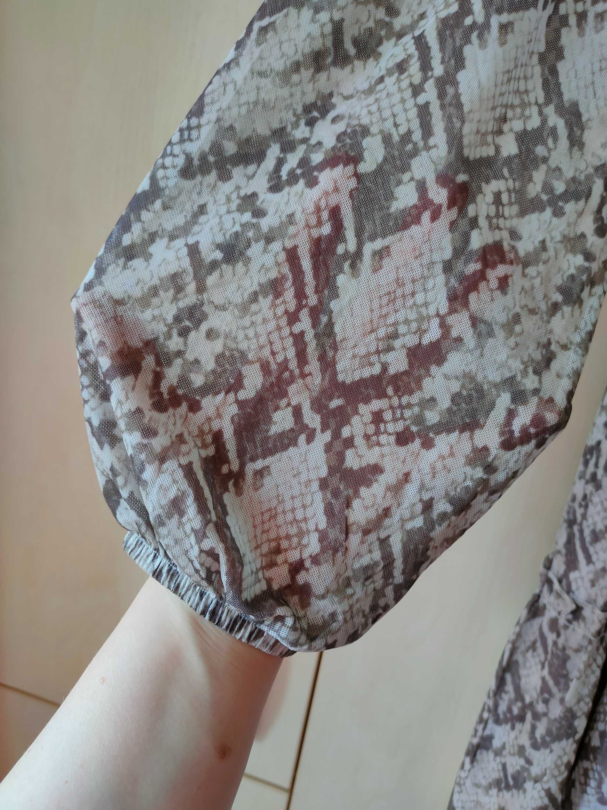 NOWA, beżowa, szyfonowa sukienka r. 36/38, Bodyflirt (Bonprix)