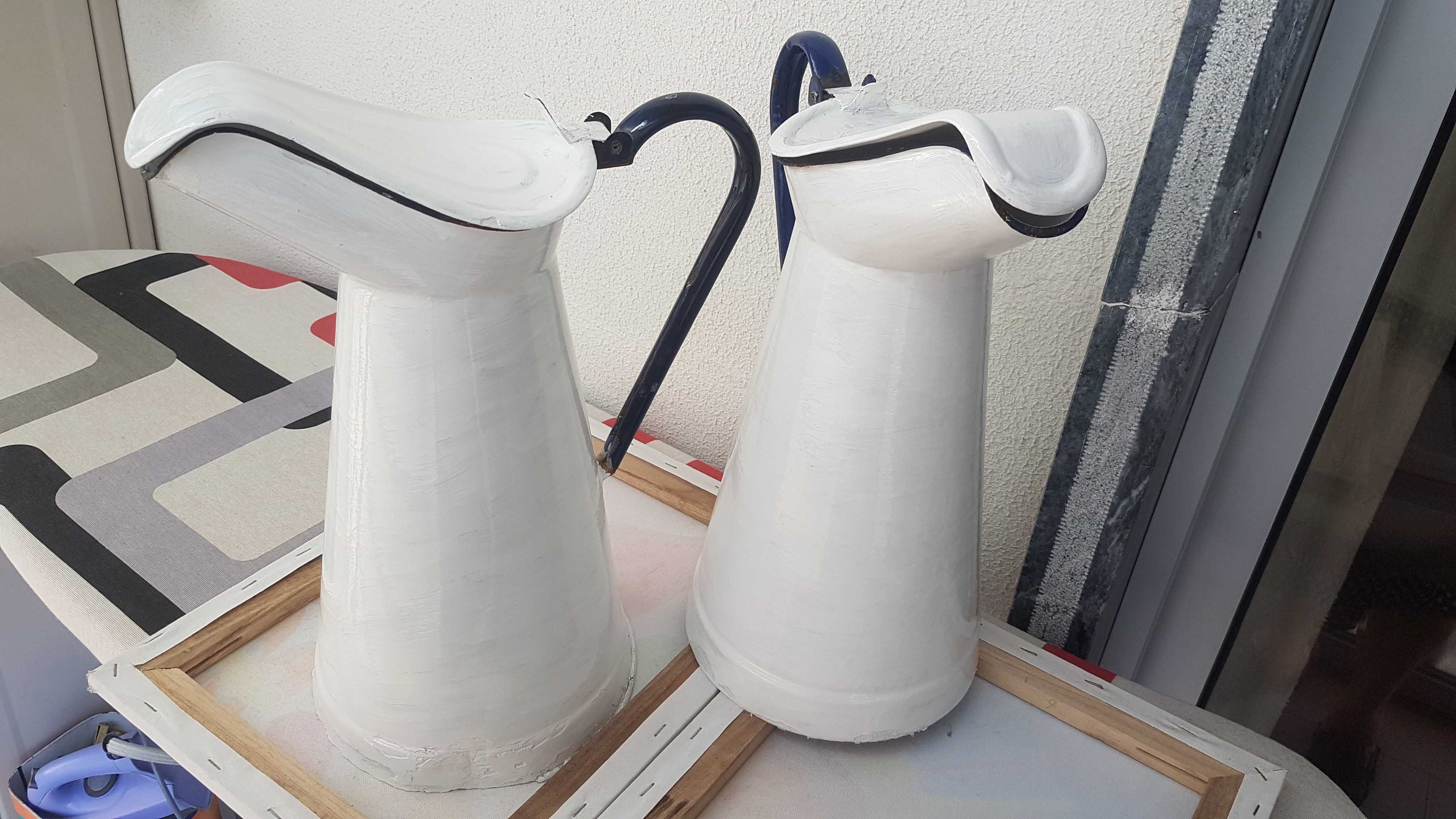 1 Jarro de Esmalte Muito Antigos com Tampa -   Casa Rústica Decoração