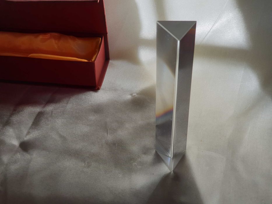 Prisma refractário de 15 cm em cristal com estojo