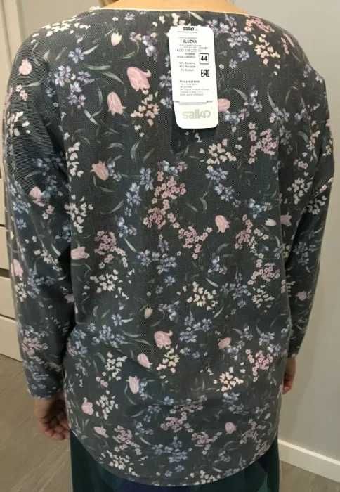 SALKO - Nowa bluzka R.44 XL- XXL , piękna bluzeczka z motywem kwiatów