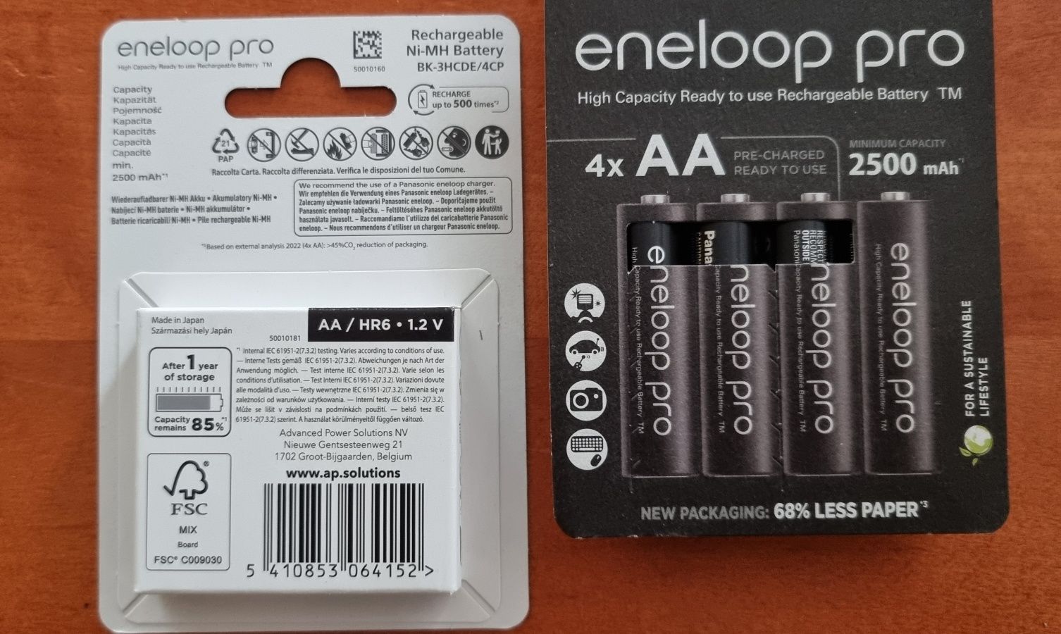 Panasonic AA 2500mAh NiMh 4шт Eneloop Pro