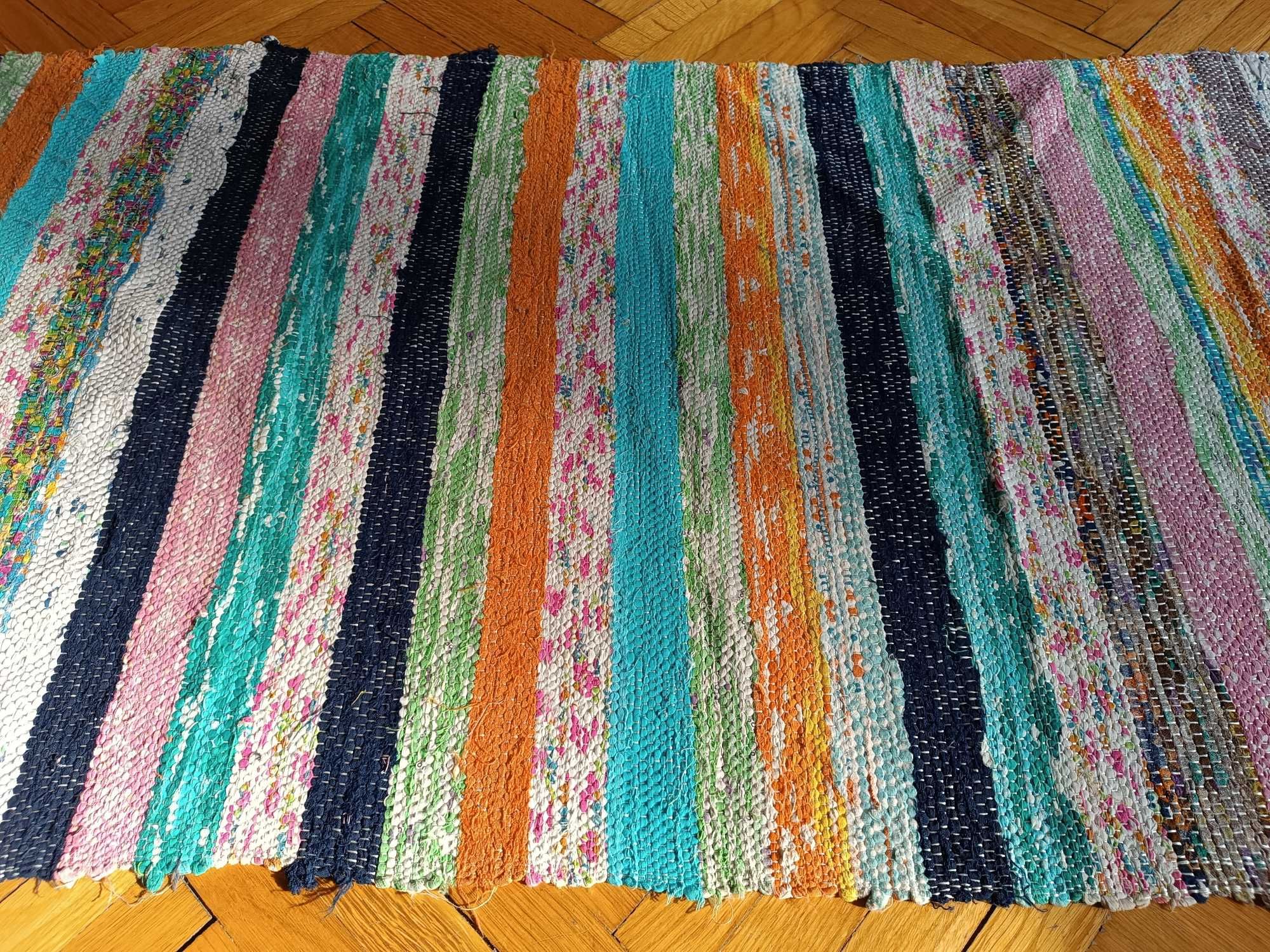 Chodnik rustykalny kolorowy ręcznie robiony 580x65 cm nowy