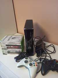 Xbox360 Slim 250 giga +10 gier