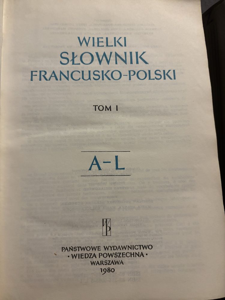 Słowniki Francusko-Polskie Tom 1 i 2
