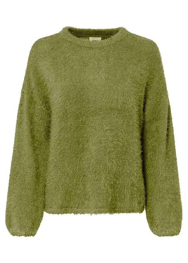 B.P.C włochaty sweter zielony damski 48/50.