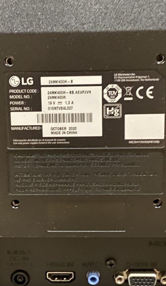 Monitor LG 24” 1080p 75hz