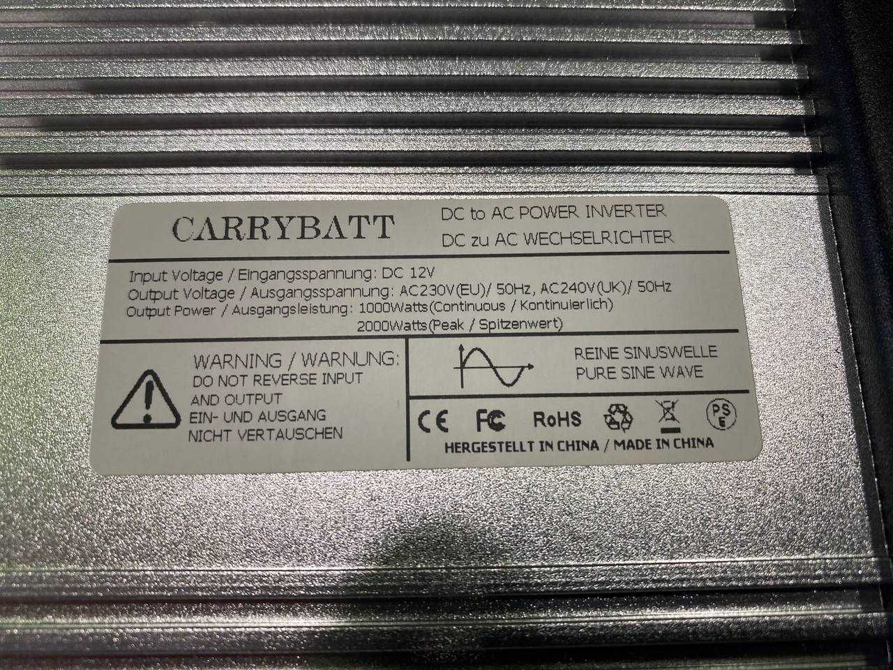 Инвертер 1000W DC 12V Чистой синусоиды 1000-2000 Вт