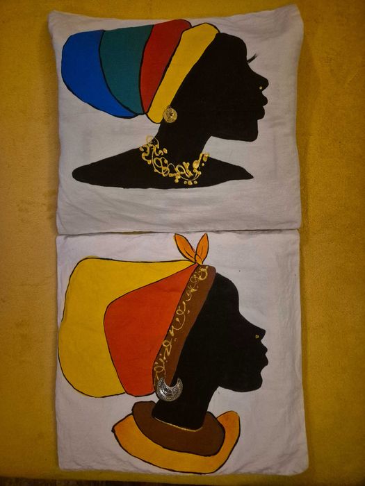 2 poszewki na poduszki z motywem afrykańskim