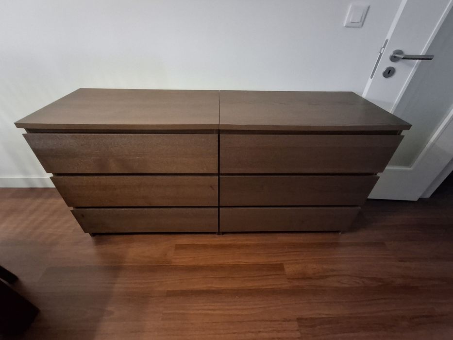 2 Comodas Malm 3 Gavetas ikea
