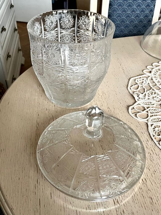 Kryształ PRL huta szkła Julia duża Waza na poncz bomboniera vintage