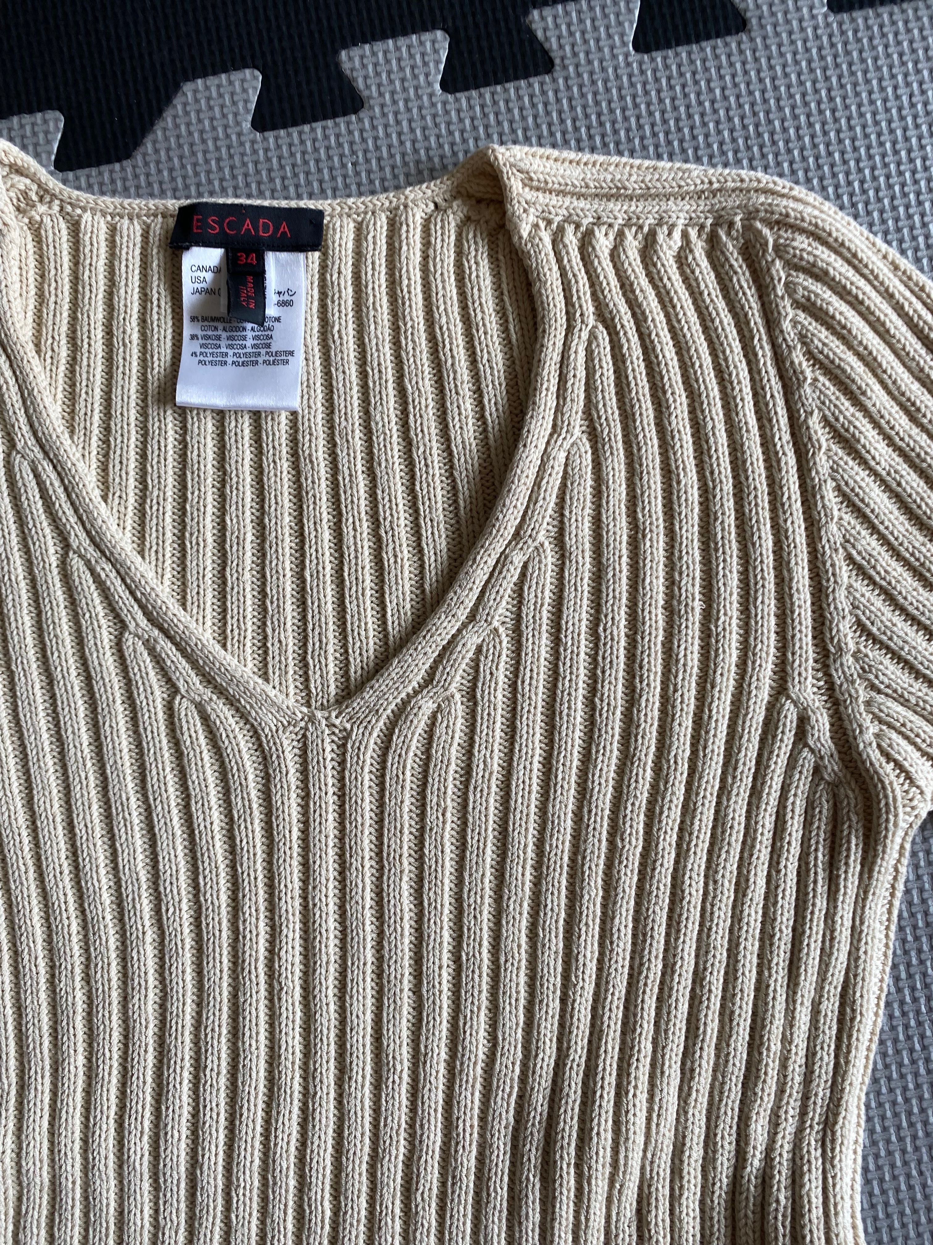 Sweter ESCADA rozmiar 34 stan idealny beżowy  bawełna i wiskoza