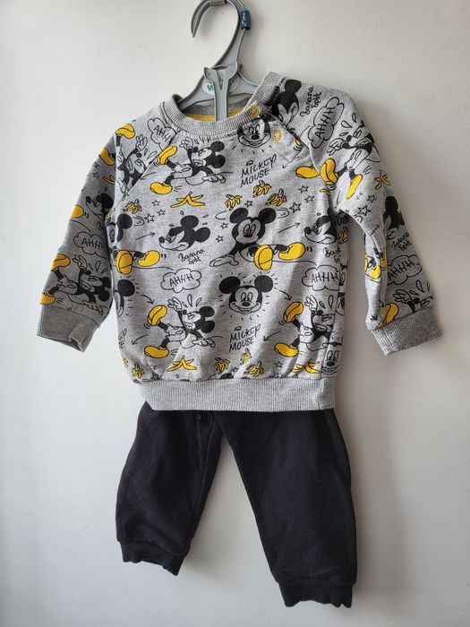 Komplet, spodnie dresowe, dresy i bluza długi rękaw 74, disney, czarne