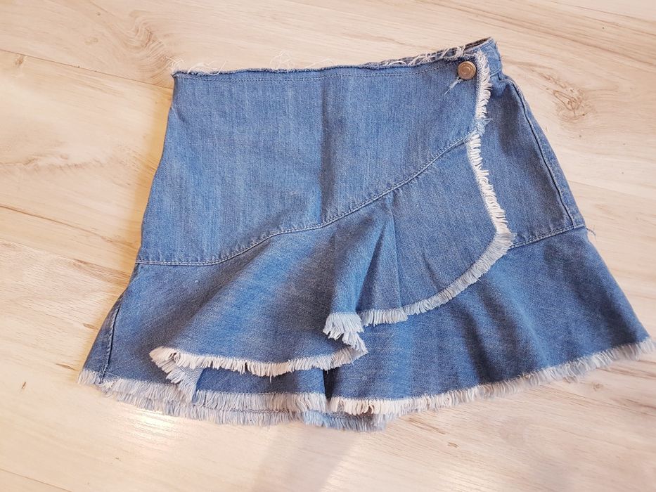 Spódnica ZARA jeansowa r 140 postrzępiona HIT LATA