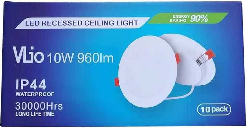 Reflektory wpuszczane Vlio LED 230V, 10W, ciepła biel, 10szt-312