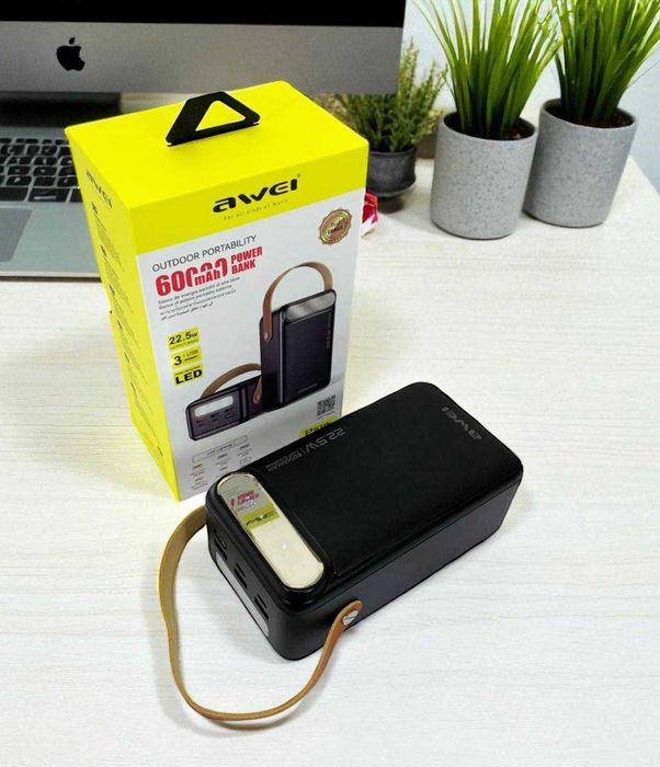 Зовнішній акумулятор 60000 мАг – зарядка для всіх гаджетів power bank