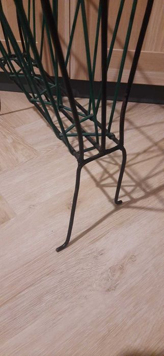 Gazetnik Stojak na Gazety PRL | Druciany Vintage MCM | Zielony Design