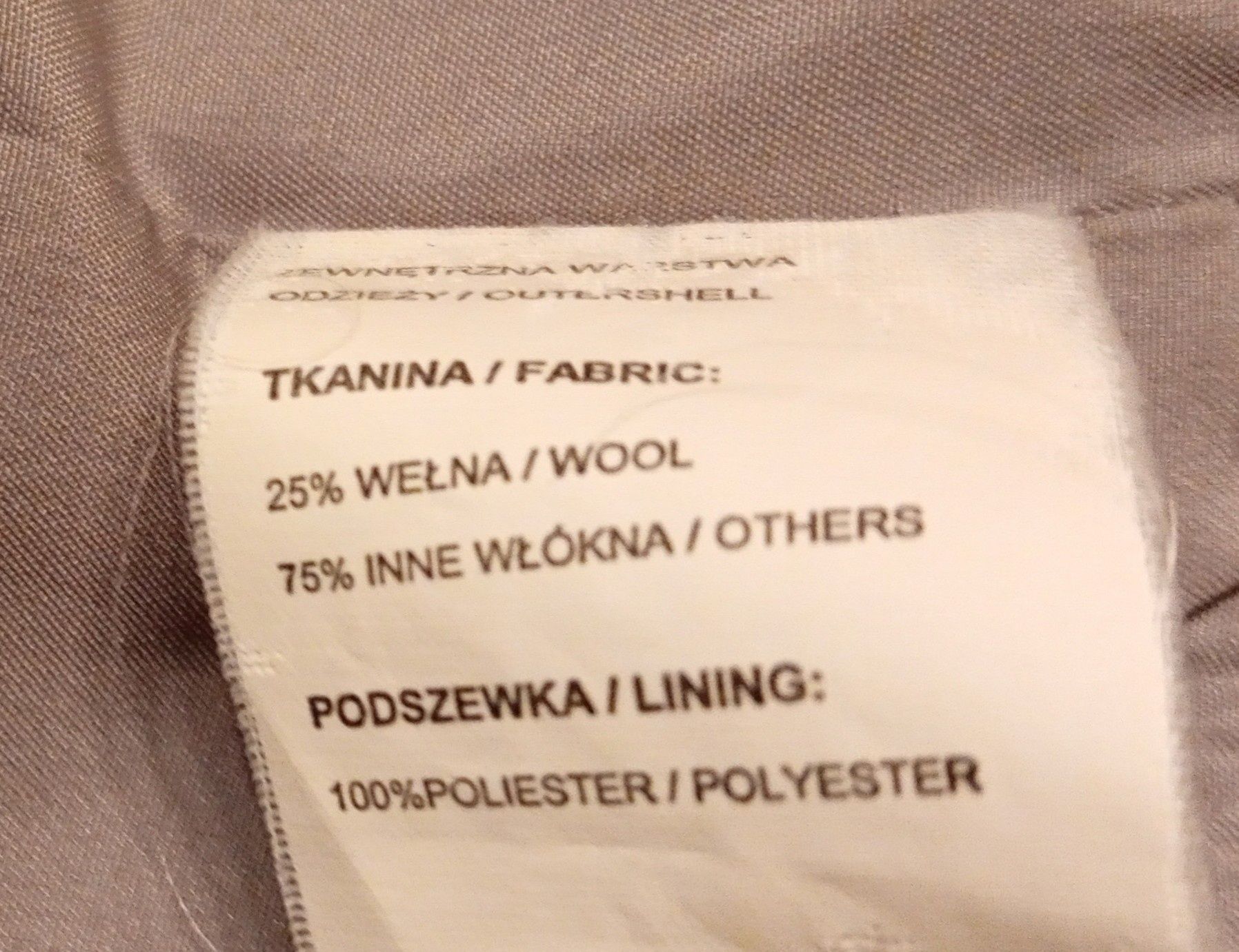 Płaszczyk damski r. 36 kurtka z wełną szara z podszewką